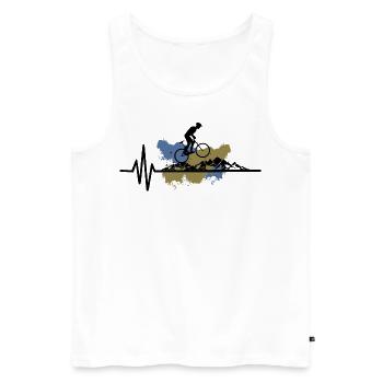 Battement de Coeur Vélo de Montagne - Débardeur bio Premium Homme - blanc - Devant - Michal (187cm)