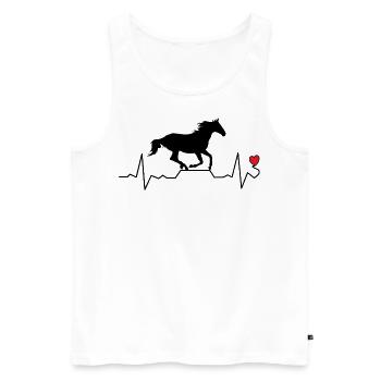 Pferd Herzschlag Herz Puls Frequenz - Männer Premium Bio Tank Top - Weiß - Vorne - Michal (187cm)