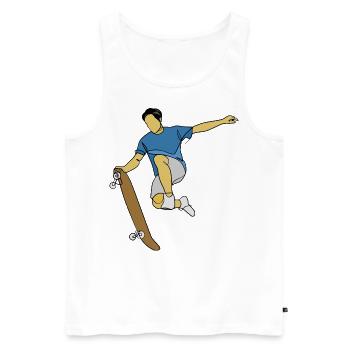 Skateboard Skate Skater - Men's Premium Organic Tank Top - white - Front - Michal (187cm)
