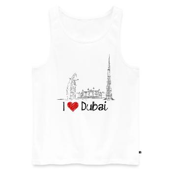 Ich Liebe Dubai - Männer Premium Bio Tank Top - Weiß - Vorne - AI Model Male 178 light (178cm)