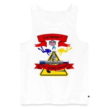 Cui bono Pipeline - Männer Premium Bio Tank Top - Weiß - Vorne - Michal (187cm)