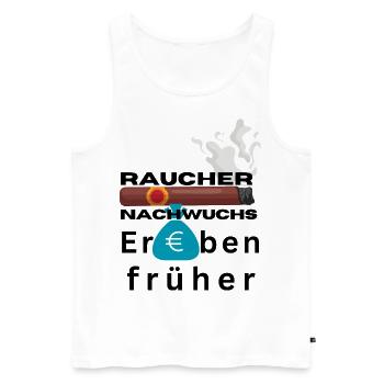 Raucher Nachwuchs erben früher - Männer Premium Bio Tank Top - Weiß - Vorne - AI Model Male 178 light (178cm)