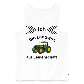 Ich bin Landwirt aus Leidenschaft - Männer Premium Bio Tank Top - Weiß - Vorne - Michal (187cm)