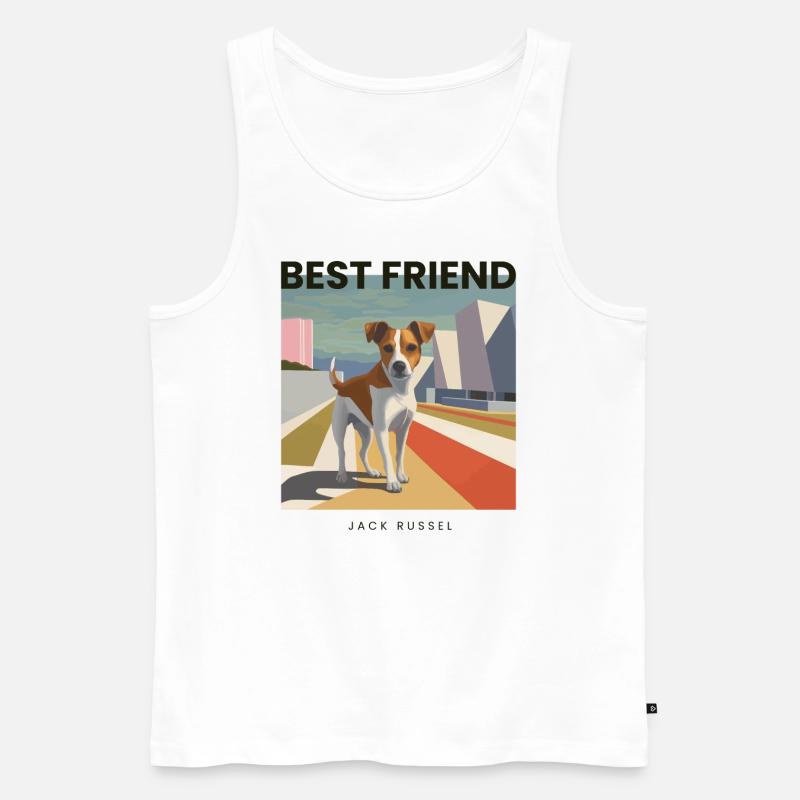 Bester Freund Jack Russel - Männer Premium Bio Tank Top - Weiß
