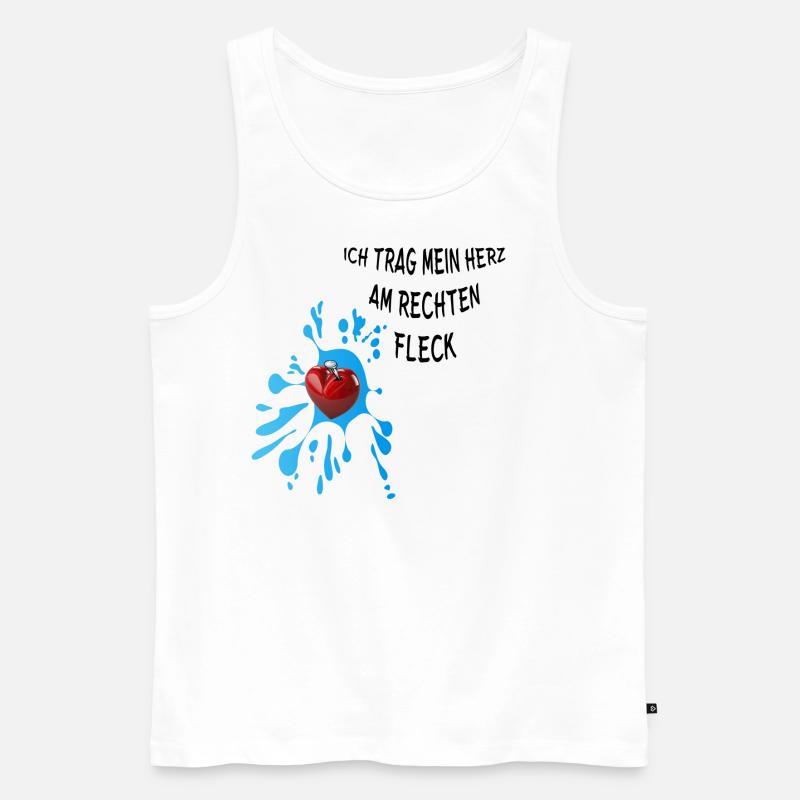 Herz am rechten Fleck - Männer Premium Bio Tank Top - Weiß