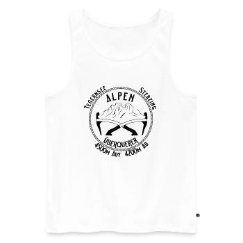 Alpenüberquerer - Männer Premium Bio Tank Top - Weiß - Vorne - Michal (187cm)