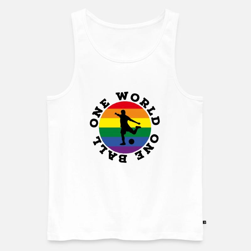 One world one Ball - Männer Premium Bio Tank Top - Weiß