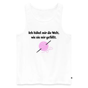 Häkeln Häkelnadel Garn Geschenk Häklerin Spruch - Männer Premium Bio Tank Top - Weiß - Vorne - AI Model Male 178 light (178cm)