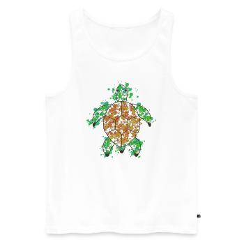 Turtlee GeomeTRIX bunt - Männer Premium Bio Tank Top - Weiß - Vorne - Michal (187cm)