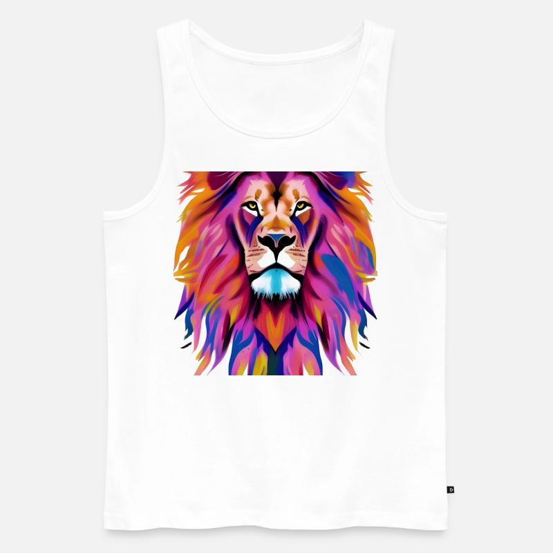 Löwe Löwenkopf - Männer Premium Bio Tank Top - Weiß