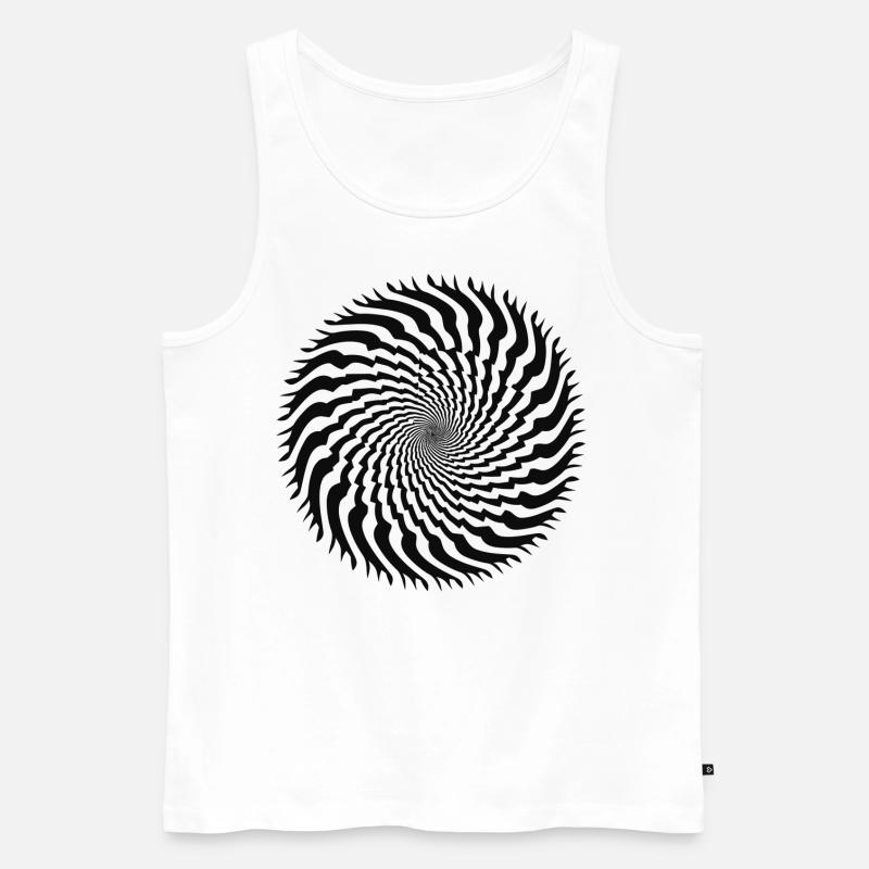 Optical illusion jagged spiral - Men's Premium Organic Tank Top - white