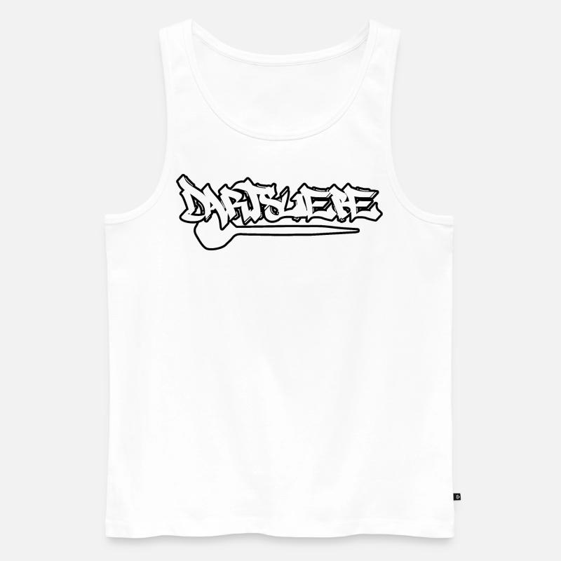 Dartsliebe_schwarz - Männer Premium Bio Tank Top - Weiß