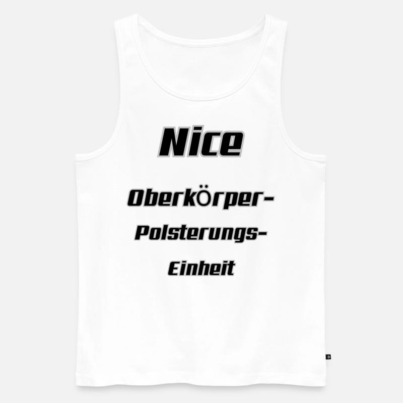 Weiblicher Oberkörper - Männer Premium Bio Tank Top - Weiß