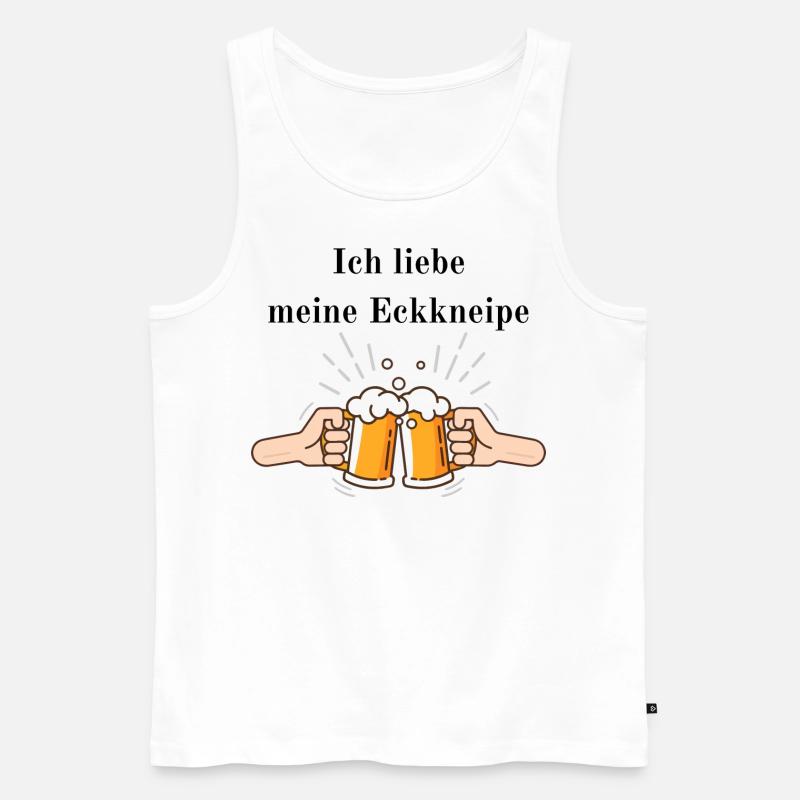 Ich liebe meine Eckkneipe - Männer Premium Bio Tank Top - Weiß