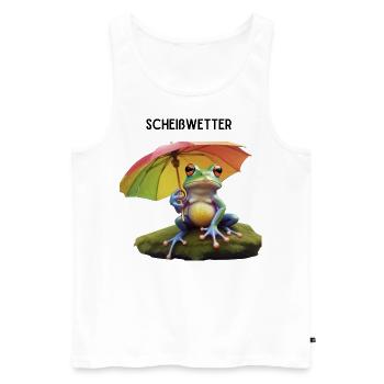 Scheißwetter - Männer Premium Bio Tank Top - Weiß - Vorne - Michal (187cm)