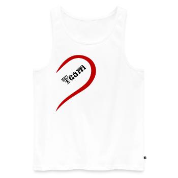 Dream Team Coeur Saint Valentin Couples Chemise Look Assorti - Débardeur bio Premium Homme - blanc - Devant - AI Model Male 178 light (178cm)