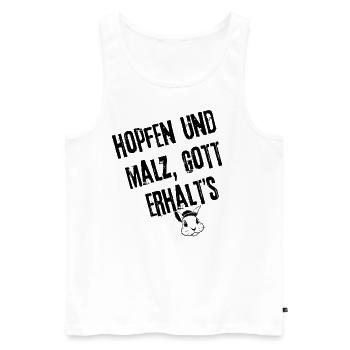 Hopfen und Malz | Redewendung - Männer Premium Bio Tank Top - Weiß - Vorne - Michal (187cm)