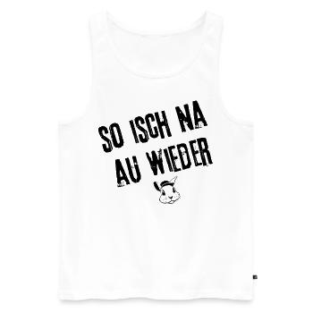 Feierabend-Schwoof | Redewendung - Männer Premium Bio Tank Top - Weiß - Vorne - Michal (187cm)