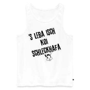 Lebensweisheiten | Redewendung - Männer Premium Bio Tank Top - Weiß - Vorne - Michal (187cm)