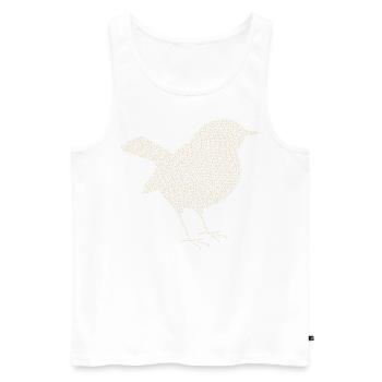 Printemps | Printemps | Fleur | Fleurs | Oiseau | Moineau - Débardeur bio Premium Homme - blanc - Devant - AI Model Male 178 light (178cm)