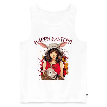 Frohe Ostern Design - Männer Premium Bio Tank Top - Weiß - Vorne - AI Model Male 178 light (178cm)