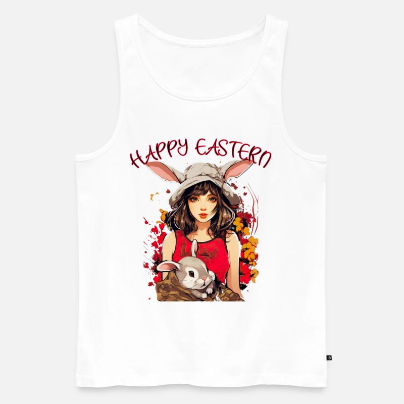 Frohe Ostern Design - Männer Premium Bio Tank Top - Weiß