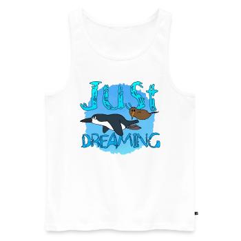 just dreaming - Männer Premium Bio Tank Top - Weiß - Vorne - AI Model Male 178 light (178cm)