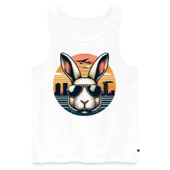 Lapin à la GTA - Débardeur bio Premium Homme - blanc - Devant - Michal (187cm)