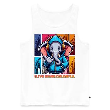 I live being colorful - Men's Premium Organic Tank Top - white - Front - Michal (187cm)