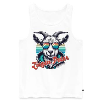 Goats Peter - Men's Premium Organic Tank Top - white - Front - AI Model Male 178 light (178cm)