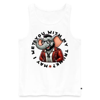 may I wet you with my trunk - Männer Premium Bio Tank Top - Weiß - Vorne - AI Model Male 178 light (178cm)