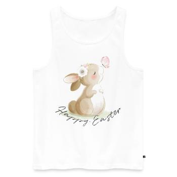 Mignon lapin de Pâques souhaite Joyeuses Pâques - Débardeur bio Premium Homme - blanc - Devant - Michal (187cm)