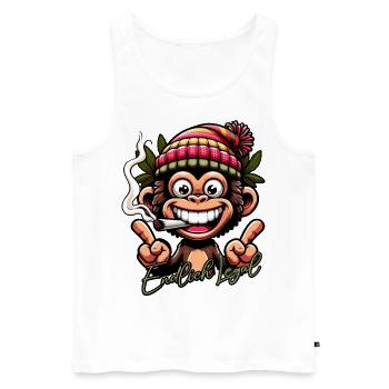 Finally legal - Men's Premium Organic Tank Top - white - Front - AI Model Male 178 light (178cm)