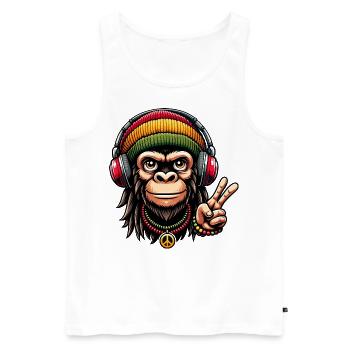 Peace - Männer Premium Bio Tank Top - Weiß - Vorne - AI Model Male 178 light (178cm)