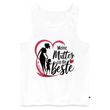 Fête des mères Ma mère est la meilleure - Débardeur bio Premium Homme - blanc - Devant - Michal (187cm)