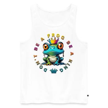 don´t be a frog be a king - Männer Premium Bio Tank Top - Weiß - Vorne - AI Model Male 178 light (178cm)