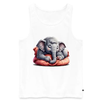 Offizielles Schlafshirt Elefant - Männer Premium Bio Tank Top - Weiß - Vorne - Michal (187cm)