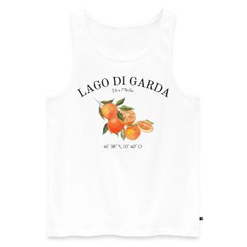 Lake Garda - Holidays - Italy - Lago di Garda - Men's Premium Organic Tank Top - white - Front - AI Model Male 178 light (178cm)