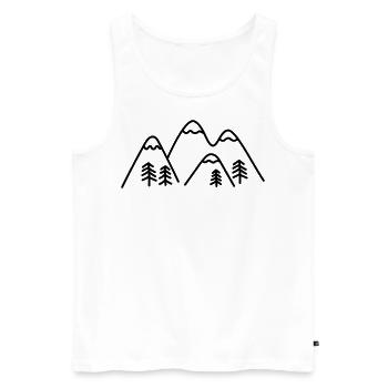 Doodle Mountains - Berge - Männer Premium Bio Tank Top - Weiß - Vorne - AI Model Male 178 light (178cm)