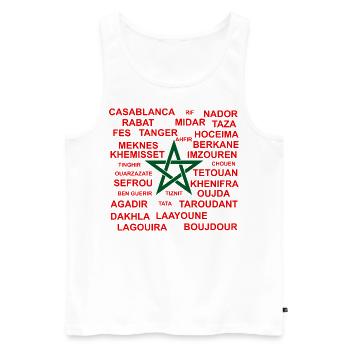 Marokkanische Städte von Tanger bis Lagouira - Männer Premium Bio Tank Top - Weiß - Vorne - AI Model Male 178 light (178cm)