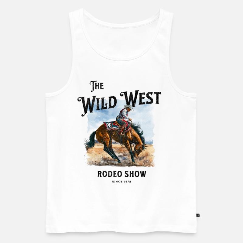 WILD WEST RODEO - Männer Premium Bio Tank Top - Weiß