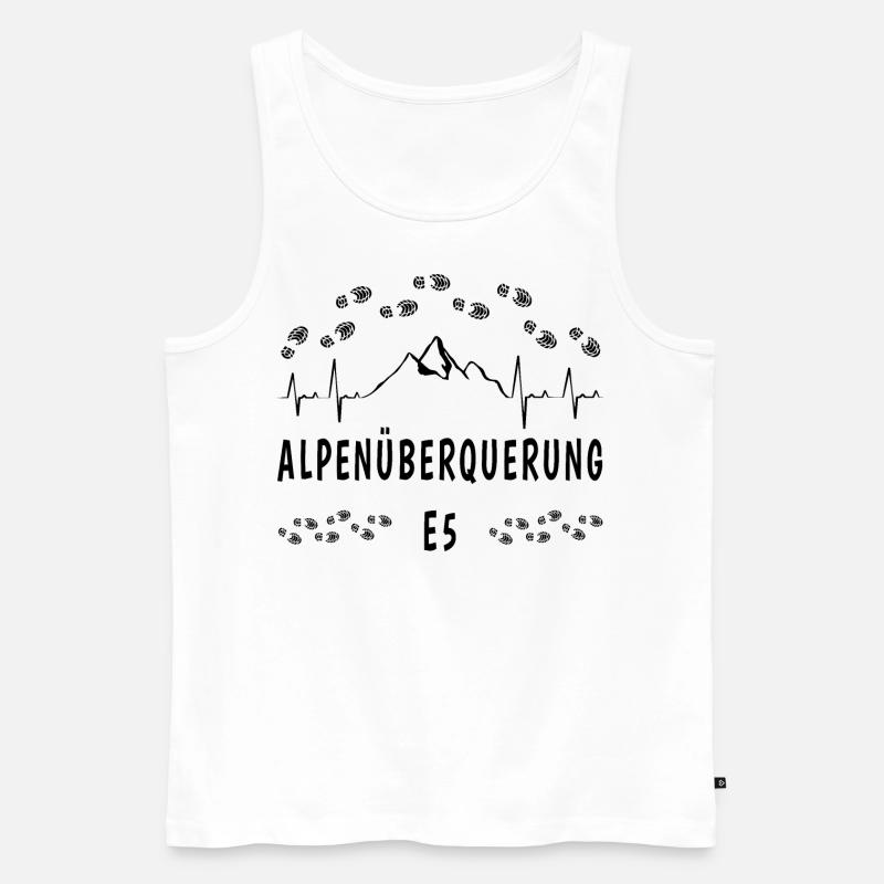 Alpenüberquerung E5 Herzschlag - Männer Premium Bio Tank Top - Weiß