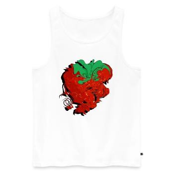 Erdbeere - Männer Premium Bio Tank Top - Weiß - Vorne - Michal (187cm)