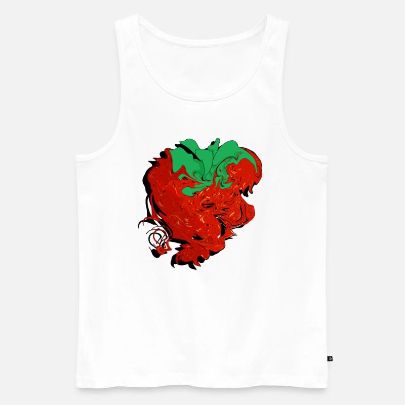 Erdbeere - Männer Premium Bio Tank Top - Weiß