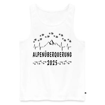 Alpenüberquerung zu Fuß - E5 - Herzschlag - 2025 - Männer Premium Bio Tank Top - Weiß - Vorne - AI Model Male 178 light (178cm)