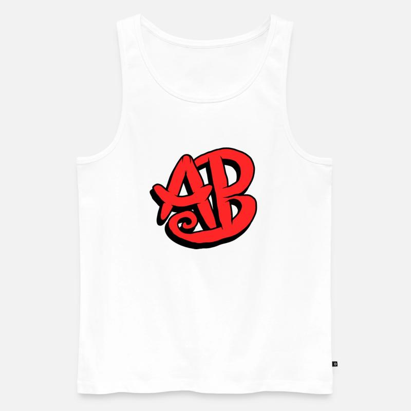 Graffiti Initials AB - Men's Premium Organic Tank Top - white