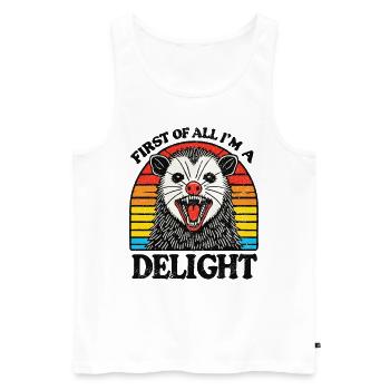 First of All Im a Delight Sarcastic Angry Opossum - Men's Premium Organic Tank Top - white - Front - Michal (187cm)