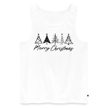Joyeux Noël - Sapins de Noël - Débardeur bio Premium Homme - blanc - Devant - Michal (187cm)
