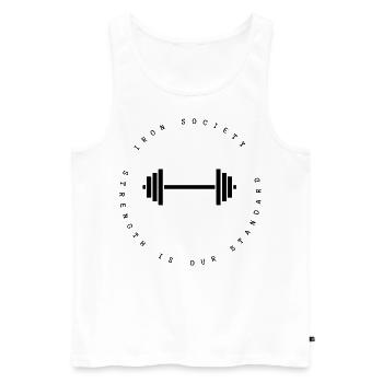 iron - Männer Premium Bio Tank Top - Weiß - Vorne - Michal (187cm)