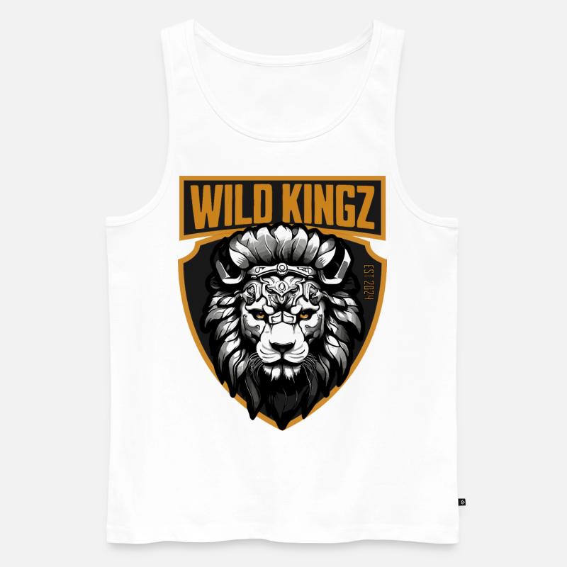 Löwe - Männer Premium Bio Tank Top - Weiß